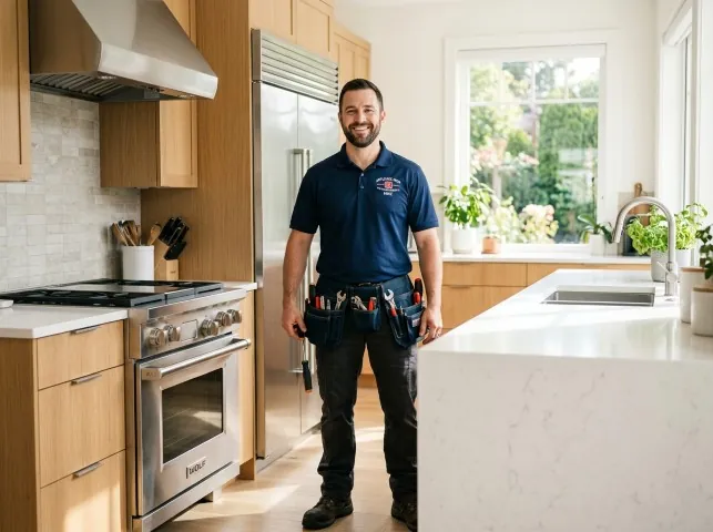 Appliance Repair Hero technician in a Andrews Air Force Base, MD kitchen after an appliance repair